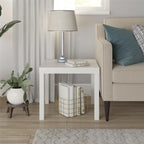 Parsons End Table, White\Black Oak\Canyon Walnut mesa  table side