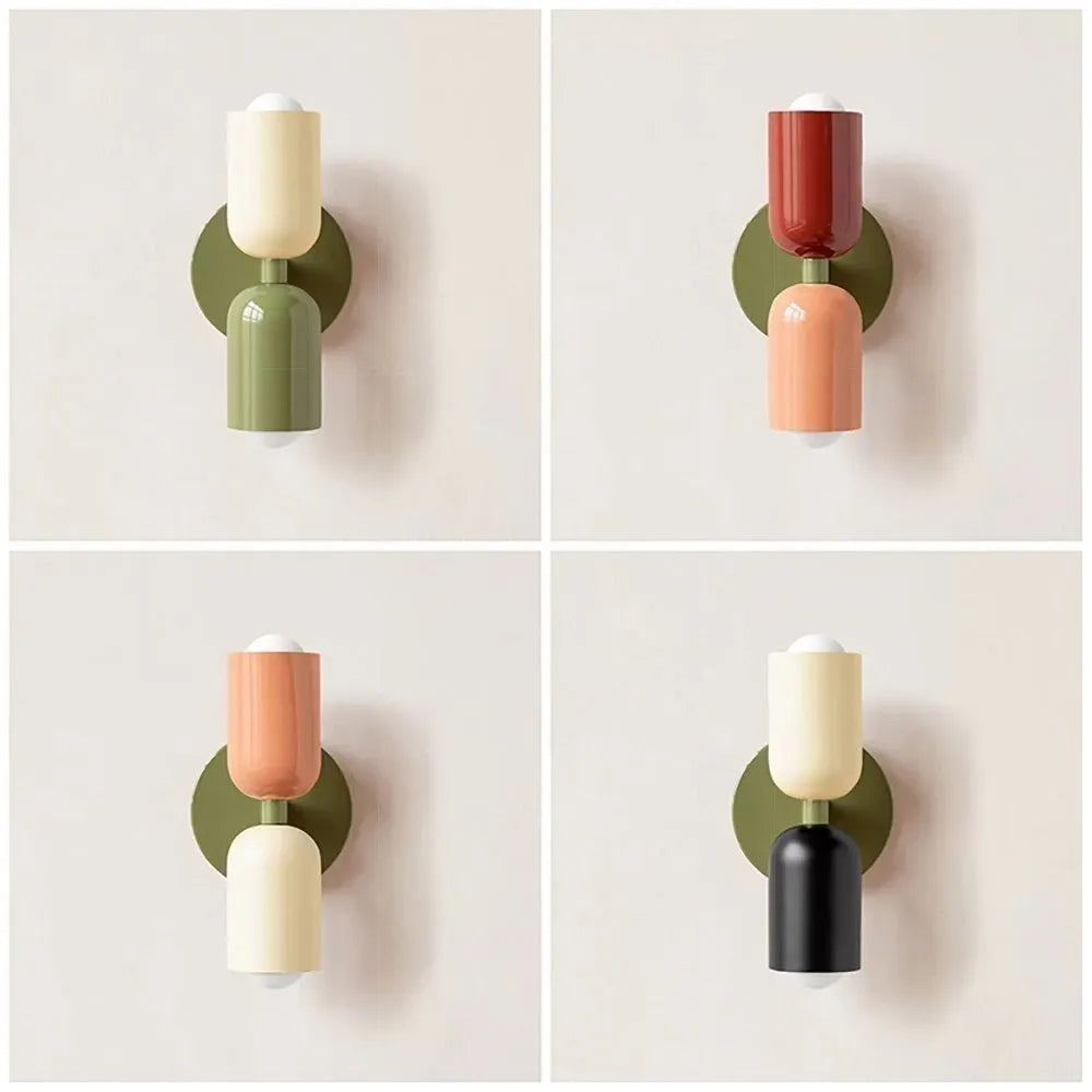 Nordic LED Wall Lamps Modern Minimalist Cream Double Head Lights