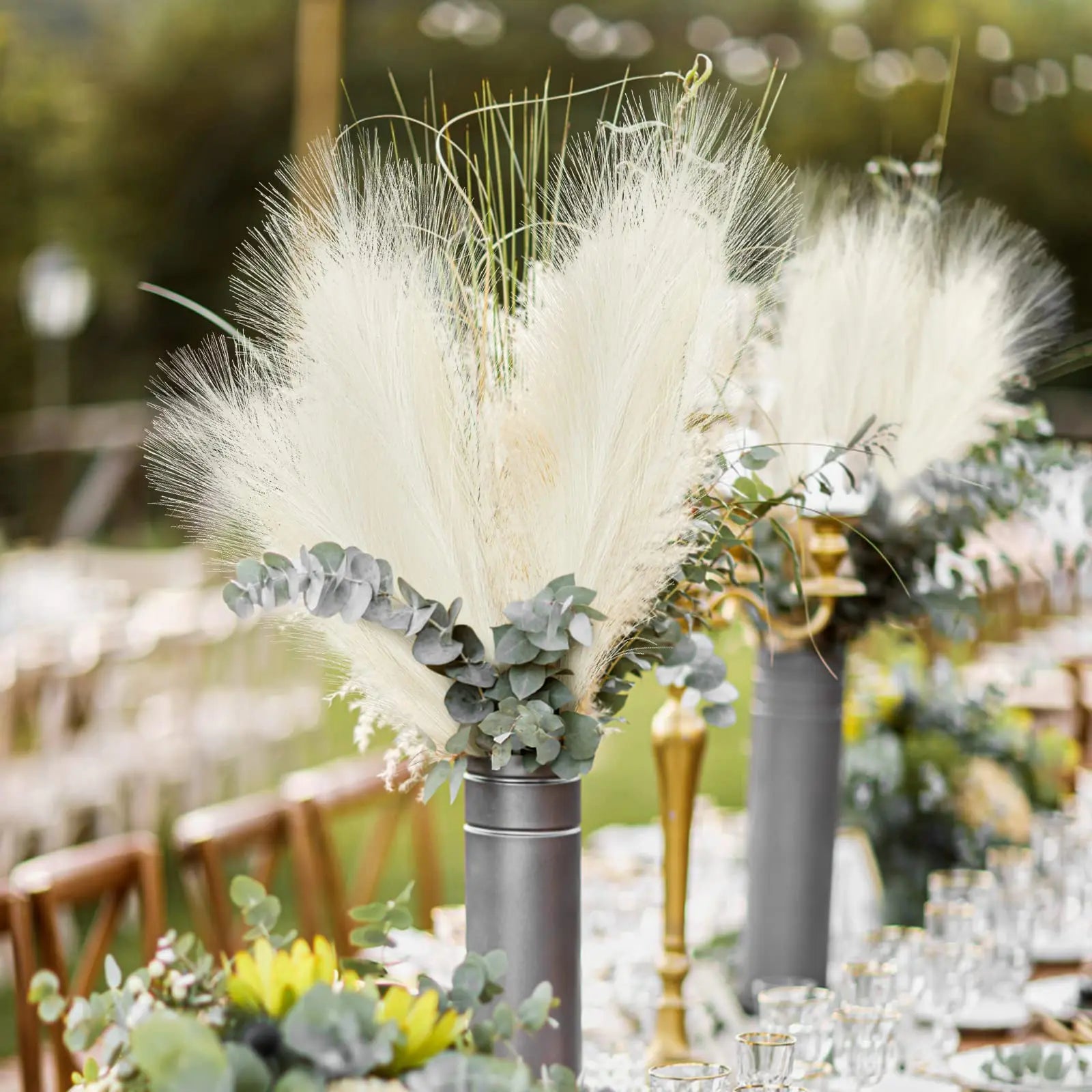 Artificial Fluffy Pampas Grass Bouquet Wedding Party Decoration Flowers
