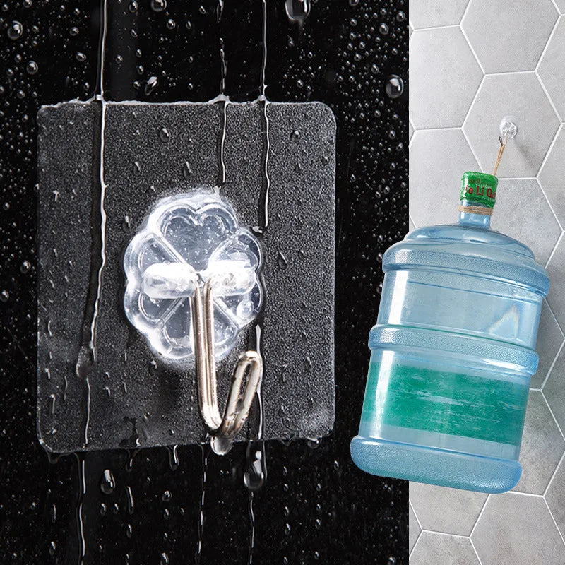 Transparent Stainless Steel Strong Self Adhesive Hooks Key Storage Hanger